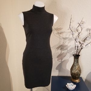 Dark Grey Turtleneck Sleeveless dress